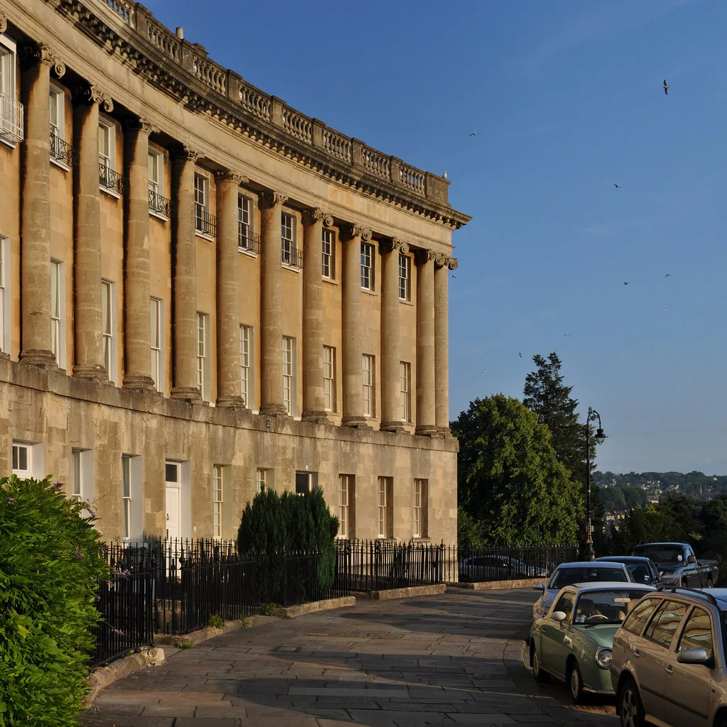The Royal Crescent, part of the City of Bath World Heritage Site. The photograph shows the city, not any site in the draft Local Plan