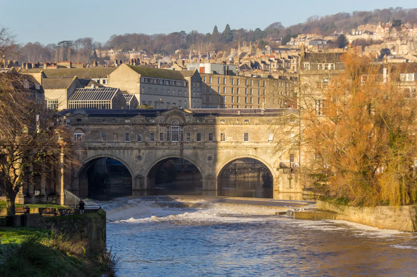 Pulteney Bridge and the weir on the River Avon, Bath